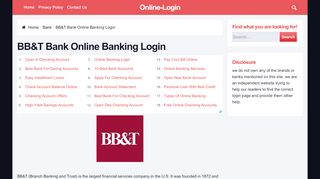 
BB&T Bank Online Banking Login | Sign In Page  
