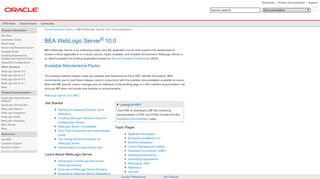 
                            3. BEA WebLogic Server 10.0 Documentation - Oracle Docs - Bea Weblogic Portal