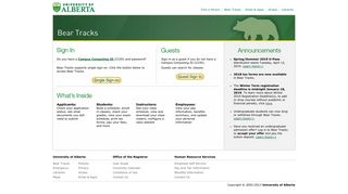 
                            1. Bear Tracks - University of Alberta - U Of A Bear Tracks Login