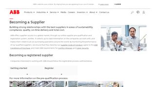 
                            3. Becoming a Supplier - ABB Group - Abb Supplier Portal