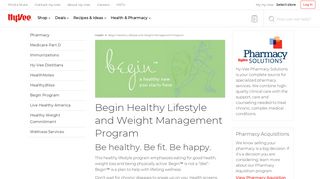 
                            2. Begin Healthy Lifestyle and Weight Management ... - Hy-Vee - Hy Vee Healthy Lifestyles Portal