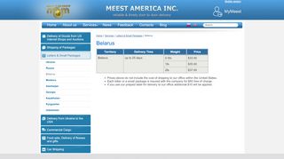 
                            14. Belarus » Meest America Inc. Delivery of parcels and cargo ... - Meest America Portal