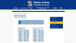 
                            3. Bell Schedules – School Information – Walter Colton Middle School - Walter Colton Middle School Student Portal