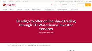 
                            2. Bendigo to offer online share trading through TD Waterhouse ... - Bendigo Bank Etrade Login