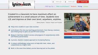 Benefits of L2L | Lyrics2Learn - Lyrics 2 Learn Teacher Portal