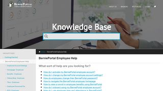 BerniePortal Employee Help - BerniePortal Knowledge Base - Bernie Portal Employee Login