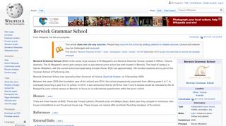
                            4. Berwick Grammar School - Wikipedia - Berwick Grammar School Portal