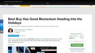 
                            5. Best Buy Has Good Momentum Heading Into the Holidays ... - Outlook Best Buy Portal