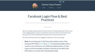 
Best practice for Facebook login flow with the JavaScript SDK ...  
