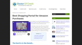
                            5. Best Shopping Portal for Amazon Purchases - Doctor Of Credit - Amazon Shopping Portal