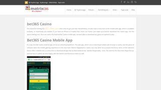 Bet365 Casino Mobile ‒ - MATRIX CBS Kft - Bet365 Portal Mobile