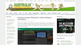
bet365 no longer offering live online betting to Australians ...  

