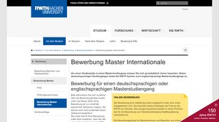 
                            2. Bewerbung Master Internationale - RWTH AACHEN UNIVERSITY ... - Rwth Online Portal