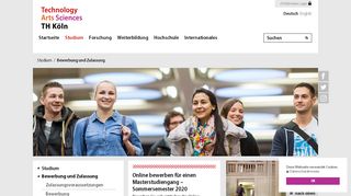 
                            3. Bewerbung und Zulassung - TH Köln - Th Köln Online Portal