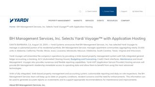 
                            8. BH Management Services, Inc. Selects Yardi Voyager™ with ... - Bh Management Resident Portal