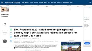 
                            6. BHC Recruitment 2018: Bad news for job aspirants! Bombay ... - Bhc Portal Bhc Recruitment 2018