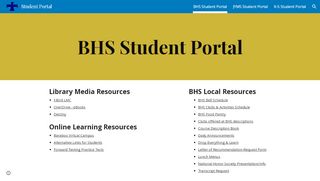 
                            10. BHS Student Portal - Google Sites - Bhs Online Learning Portal