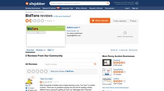 
                            4. BidToro Reviews - 2 Reviews of Bidtoro.com | Sitejabber - Bidtoro Login
