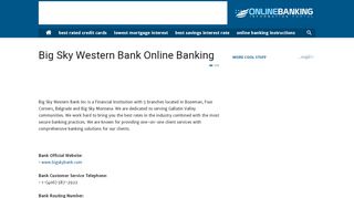 
Big Sky Western Bank Online Banking - us.org
