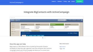 
                            8. BigContacts Integration & App | ActiveCampaign - Bigcontacts Portal