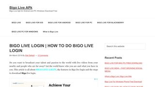 
                            3. Bigo Live Login - Bigo Live APk