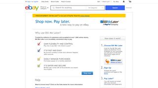 
                            7. Bill Me Later: Buy Now, Pay Later on eBay - eBay - Bill Me Later Paypal Portal
