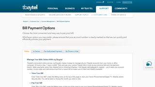 
                            9. Bill Payment Options - Tbaytel - Tbaytel Net Portal
