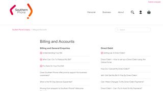 
                            4. Billing and Accounts – Southern Phone Company - Southern Phone Account Portal