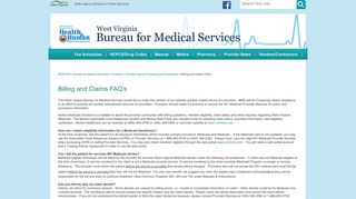 
                            3. Billing and Claims FAQ's - West Virginia Department of Health and ... - Wv Mmis Provider Portal