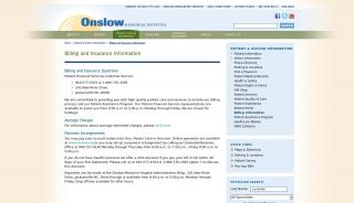 
                            8. Billing and Insurance Information | Onslow Memorial Hospital - Onslow Memorial Hospital Patient Portal