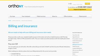 
                            4. Billing and insurance | OrthoNY Services | Albany Orthopaedic ... - Orthony Patient Portal