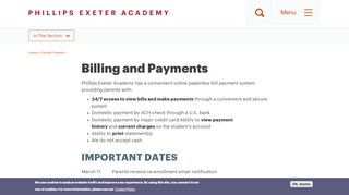 
                            3. Billing and Payments | Phillips Exeter Academy - Exeter Parent Portal