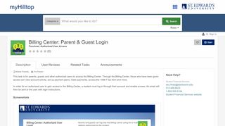 
                            2. Billing Center: Parent & Guest Login (Touchnet, Authorized User ... - St Edwards Parent Portal