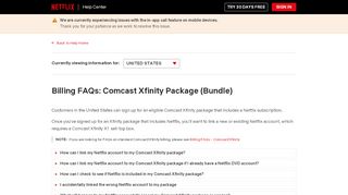 
                            8. Billing FAQs: Comcast Xfinity Package (Bundle) - Comcast Now Portal