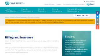 
                            4. Billing & Insurance | Cone Health - Patientco Portal