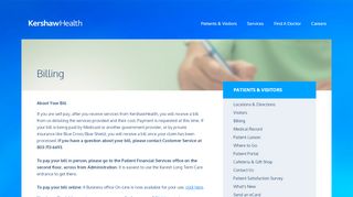 Billing - Kershaw Health - Kershaw Health Patient Portal