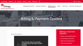 
Billing & Payment Options | Entergy Mississippi | We Power Life  
