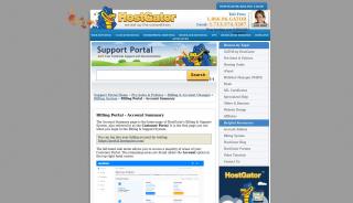 
                            8. Billing Portal - Account Summary « HostGator.com Support Portal - Hostgator Billing Portal