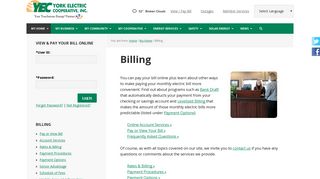
Billing — York Electric Cooperative, Inc.  
