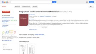 
Biographical and Historical Memoirs of Mississippi: Volume ...  
