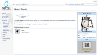 
                            1. Bionic Beanie - Portal Wiki - Portal 2 Beanie