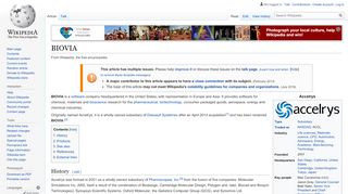 
                            7. BIOVIA - Wikipedia - Accelrys Portal