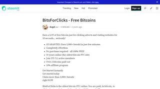 
                            7. BitsForClicks - Free Bitcoins — Steemit - Bitsforclicks Sign Up