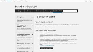 
                            3. BlackBerry World - BlackBerry Developer - Blackberry Vendor Portal