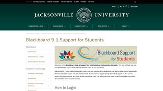 Blackboard 9.1 Support for Students | Jacksonville University ... - Www Ju Edu Portal