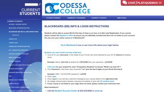 Blackboard (Bb) Info & Login Instructions - Odessa College - Odessa College Portal