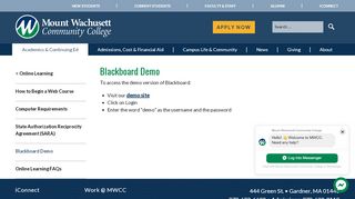 
                            6. Blackboard Demo | Mount Wachusett Community College - Mwcc Blackboard Portal