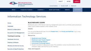 Blackboard Learn - MSU Denver - Msu Denver Blackboard Portal