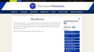 
Blackboard - Marymount Manhattan College
