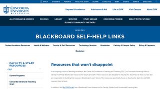 
                            3. Blackboard Self-Help Links - Concordia University Wisconsin - My Cuw Portal